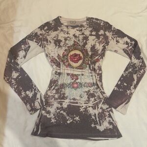Go Jeans Los Angeles Floral Graphic Long Sleeve Top